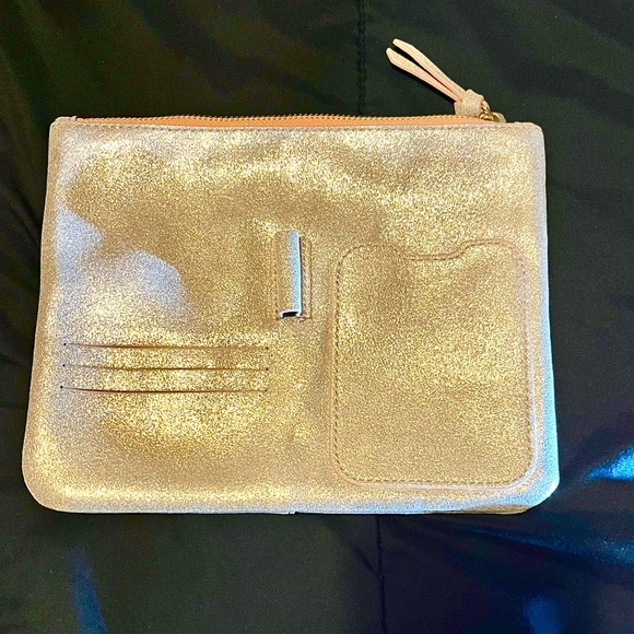 Anthropologie Metallic Rose Gold Clutch - Picture 2 of 7